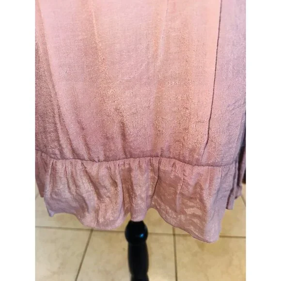 Anthropologie Blue Bird Boho Peasant Babydoll Crochet Lace M Cottage Dusty Rose - Picture 9 of 15